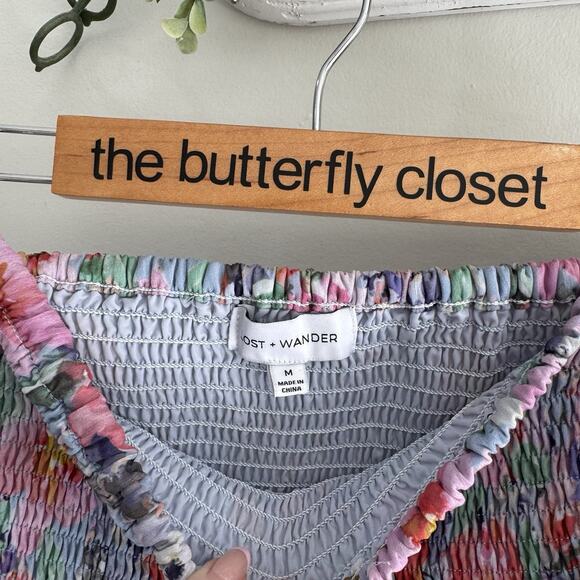 Lost + Wander Floral Smocked Boho Skirt And Blouse Set Outfit M/L 12-3014 - Picture 4 of 5